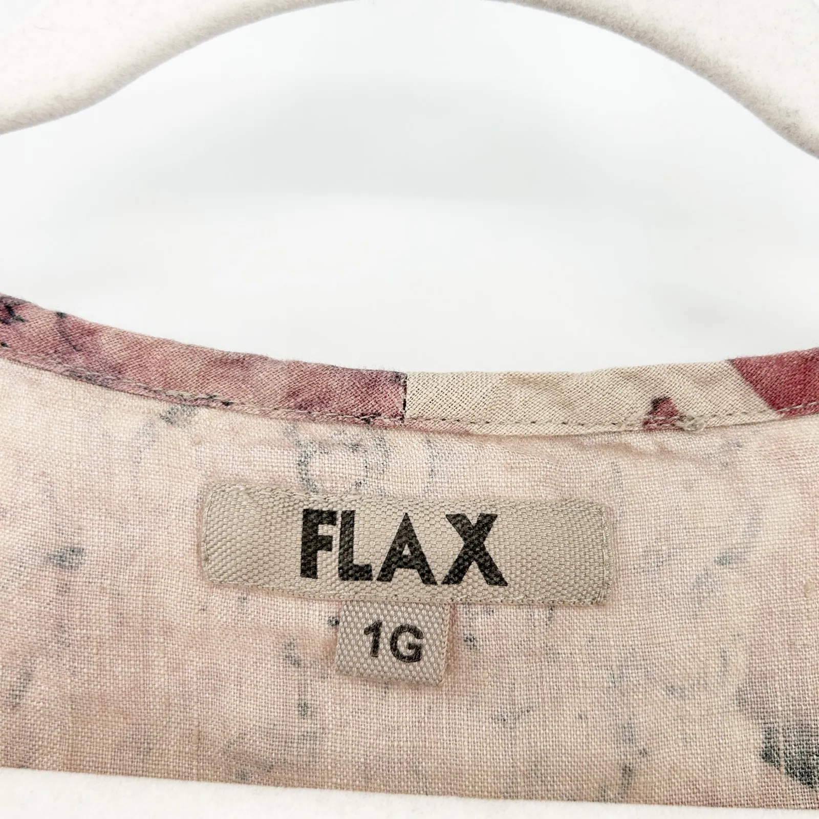 Flax Women‎ Beachy Tropical Hydrangea Floral 100% Linen Short Sleeve Top 18-20 - Image 2