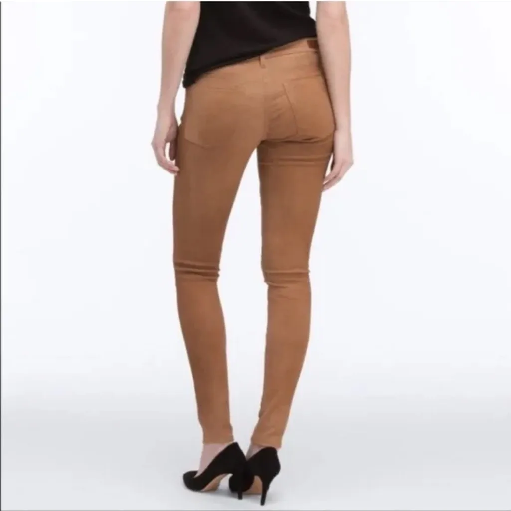 Adriano Goldschmied Legging Super Skinny in Hazelnut Suede Leather‎ Pants 27 - Image 3