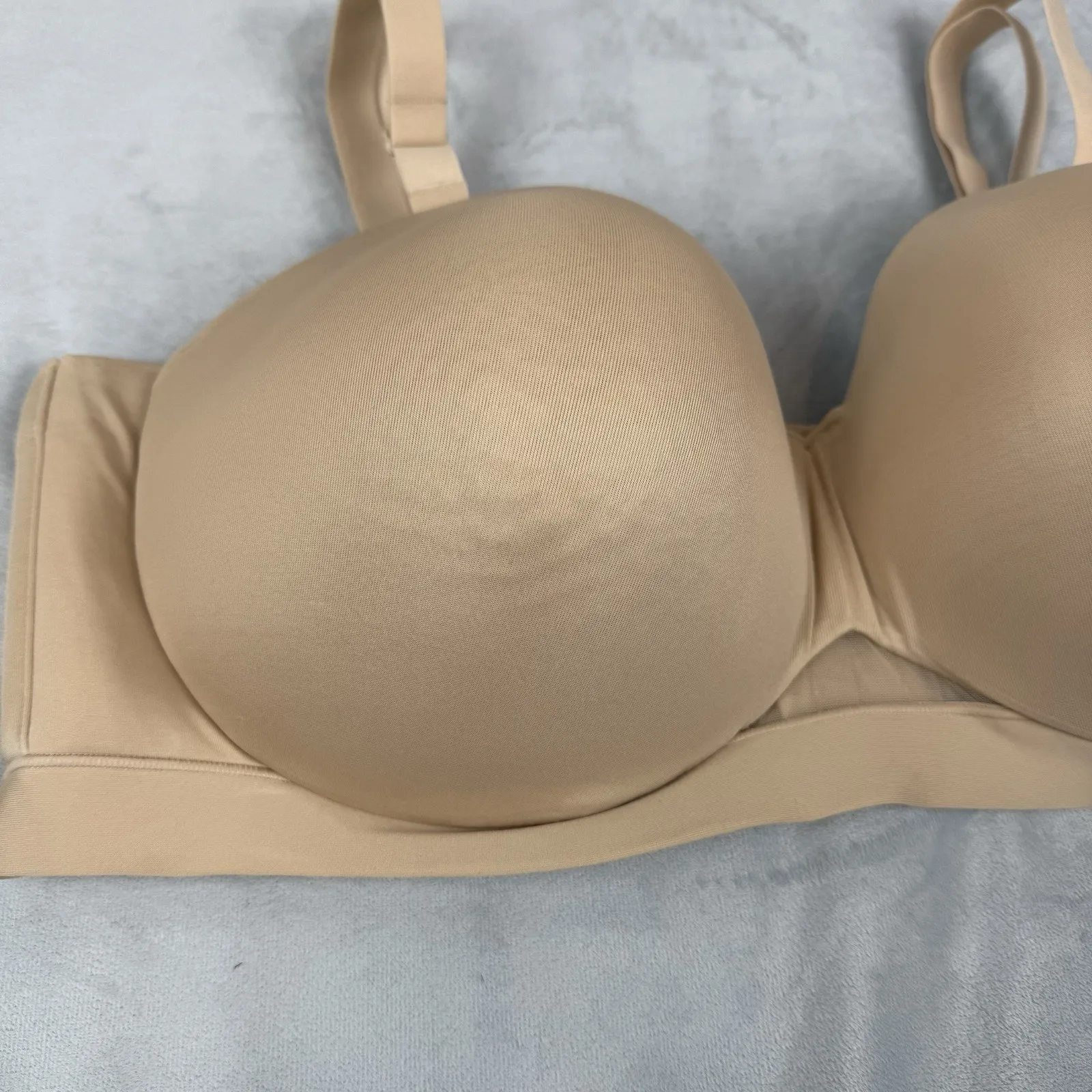 Cacique Comfort Bliss‎ Bra 46DDD Beige Lightly Lined Multi Way Strapless - Image 2