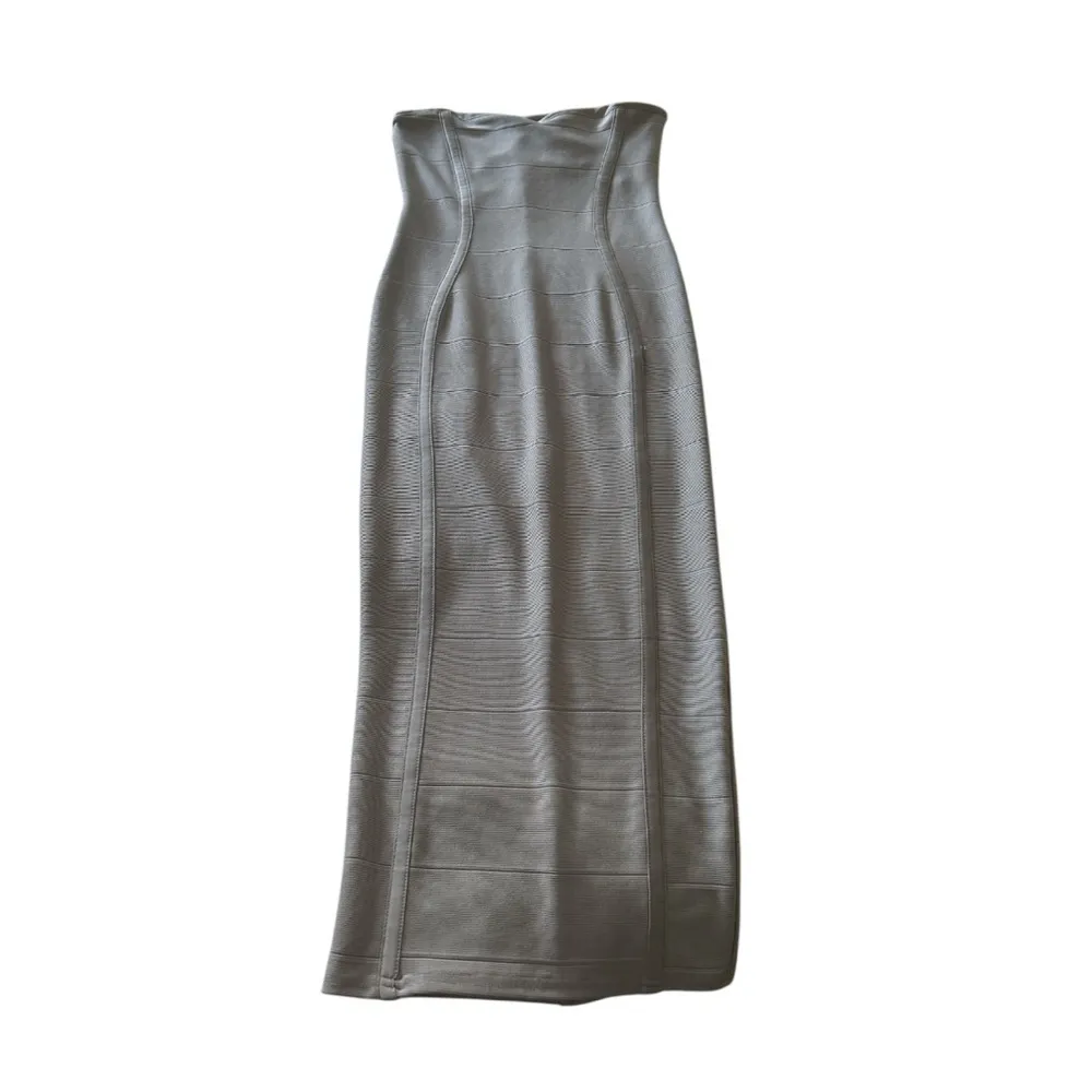 Boohoo Night Collection Sweetheart Taupe midi bodycon dress #bodycon size 6 US - Image 2