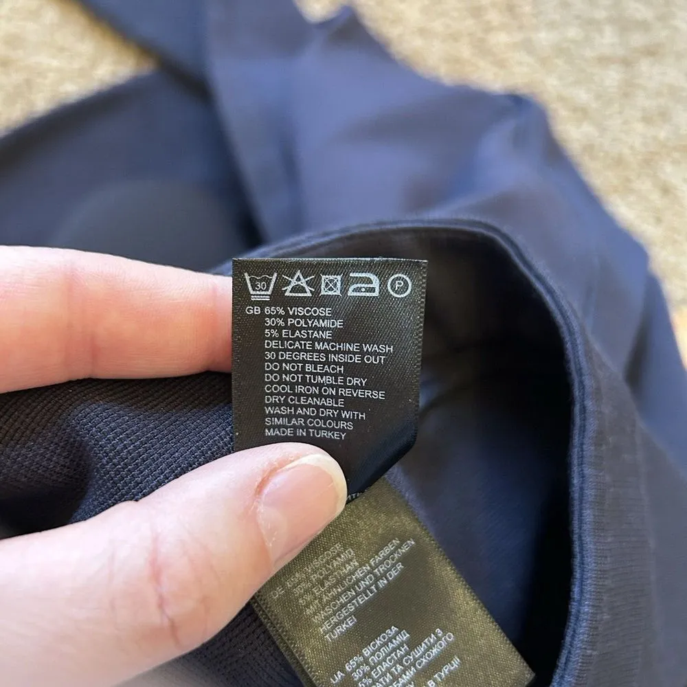 Reiss Tessa Navy Jodhpur Style Panel Ankle Zip‎ Thick Leggings Trousers 6 - Image 5