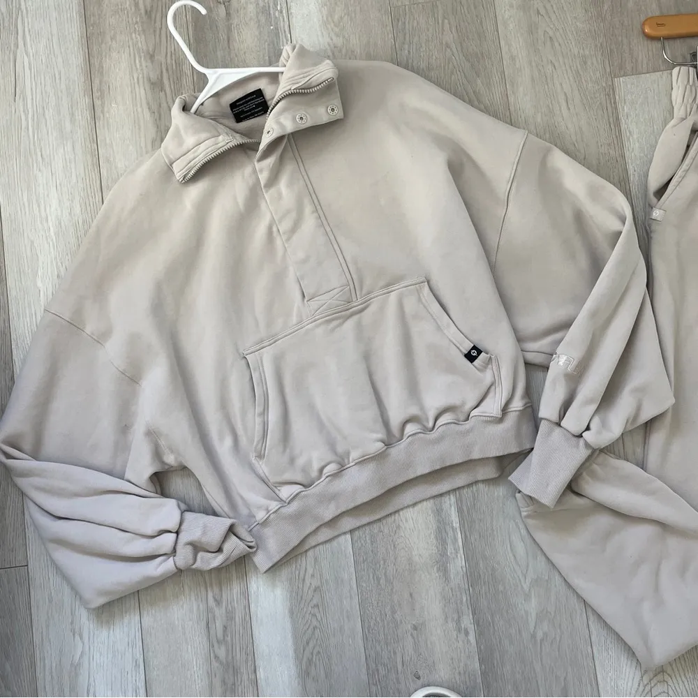 Popflex Lounge Set Beige (xsmall) Ooey Gooey Half Zip Sweater + Sweatpants comfy Tan Size XS - Image 2