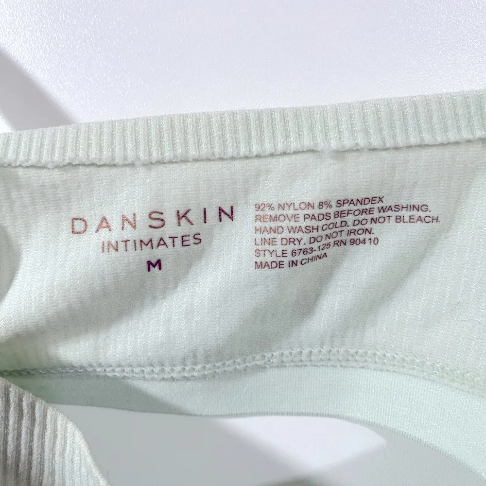 Danskin Mint Green Ribbed Bralette with Adjustable Straps Size Medium Intimates - Image 4