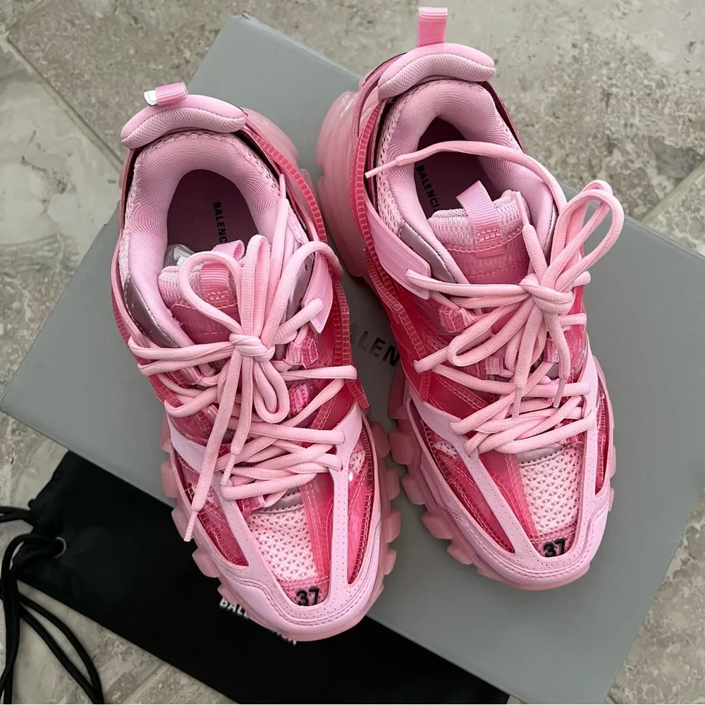 Balenciaga Track Clearsole Logo-Detailed Sneakers in Pink, Size 37 New +Dust Bag - Image 6