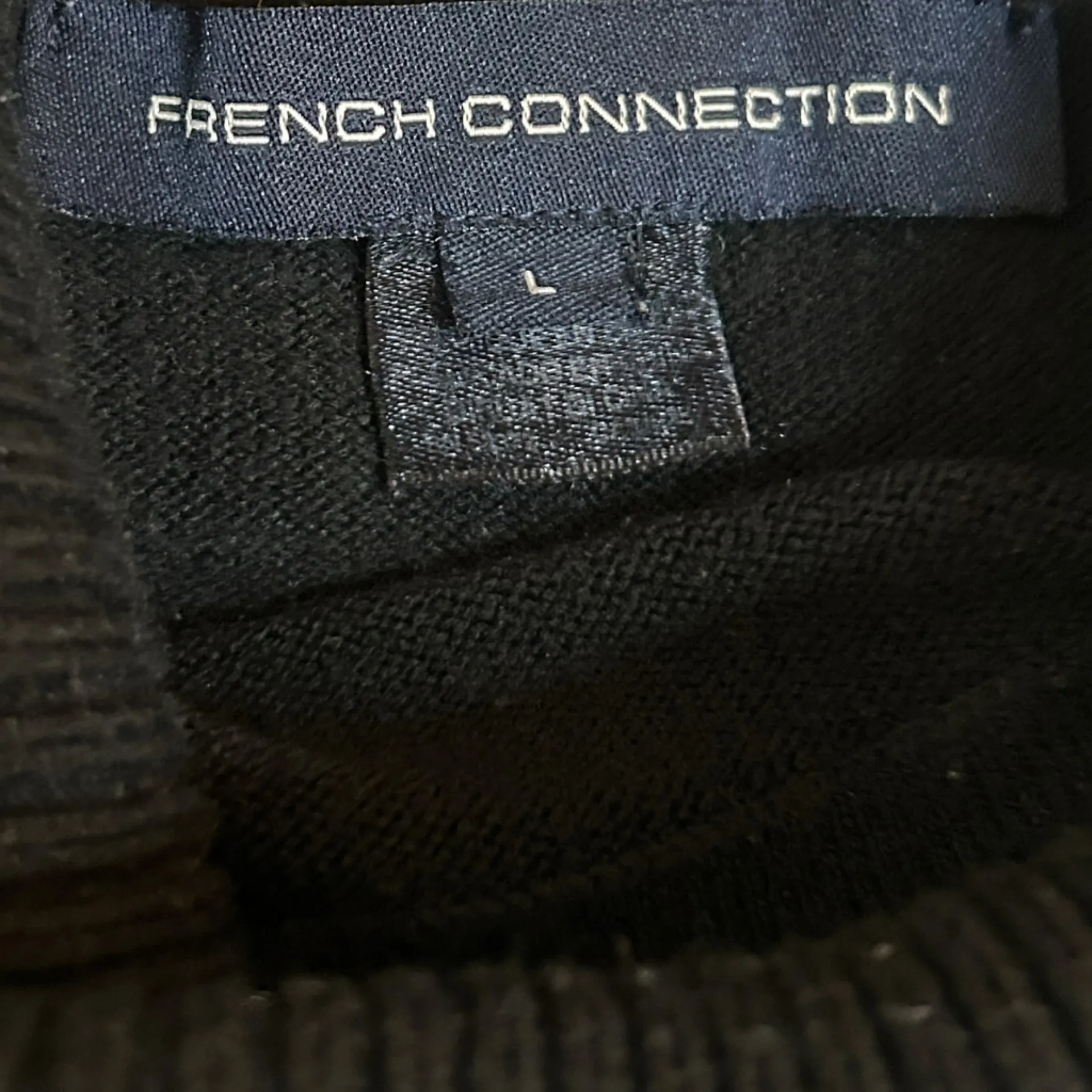 French Connection Baby Soft Black Turtleneck Sweater size L Business Casual Top - Image 6