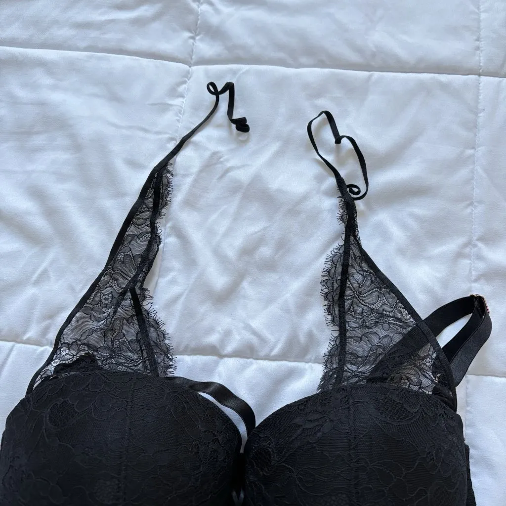 Smart And Sexy Womens Size 42DD Lace Push-Up Bra Black Vampire Coquette - Image 4