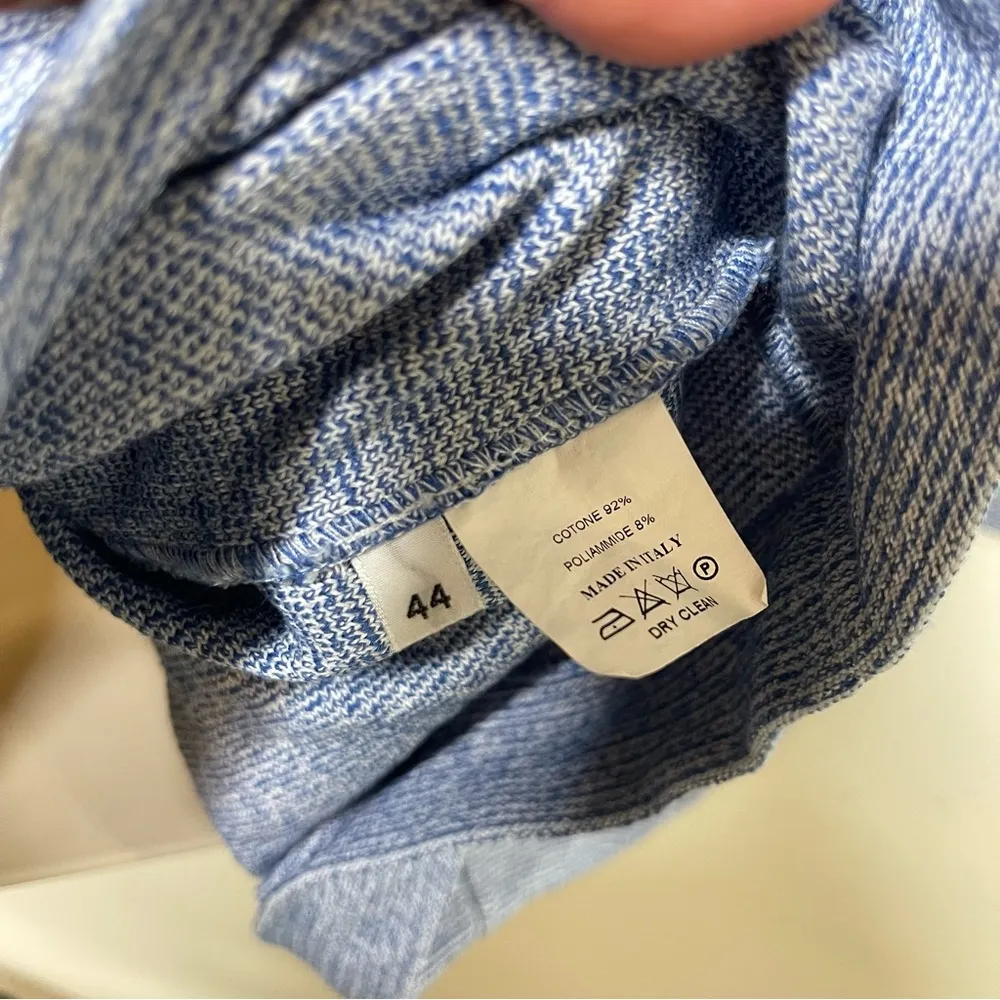 Amina Rubbinacci light blue cotton blend 3 button blazer sz 44 US 8 - Image 4