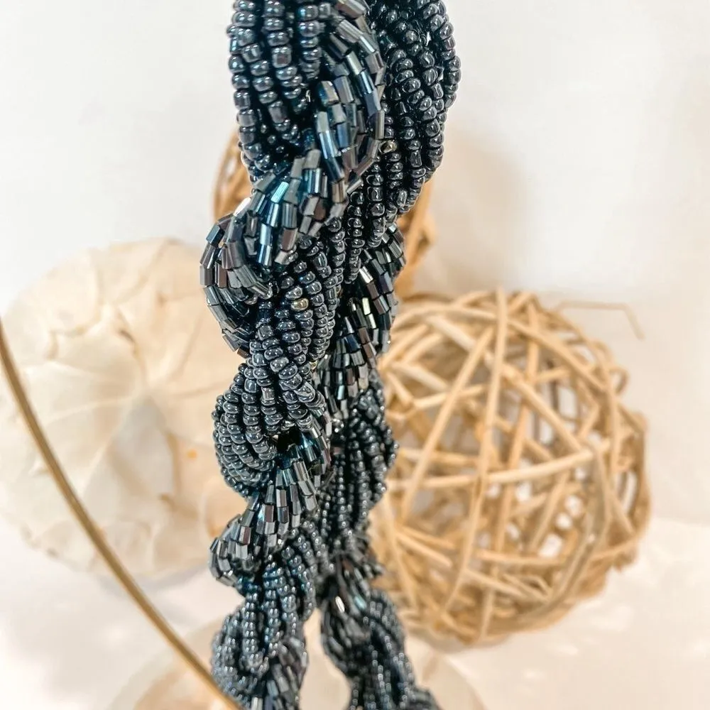 3/$20 Seed Bead Braided necklace Black - Image 3