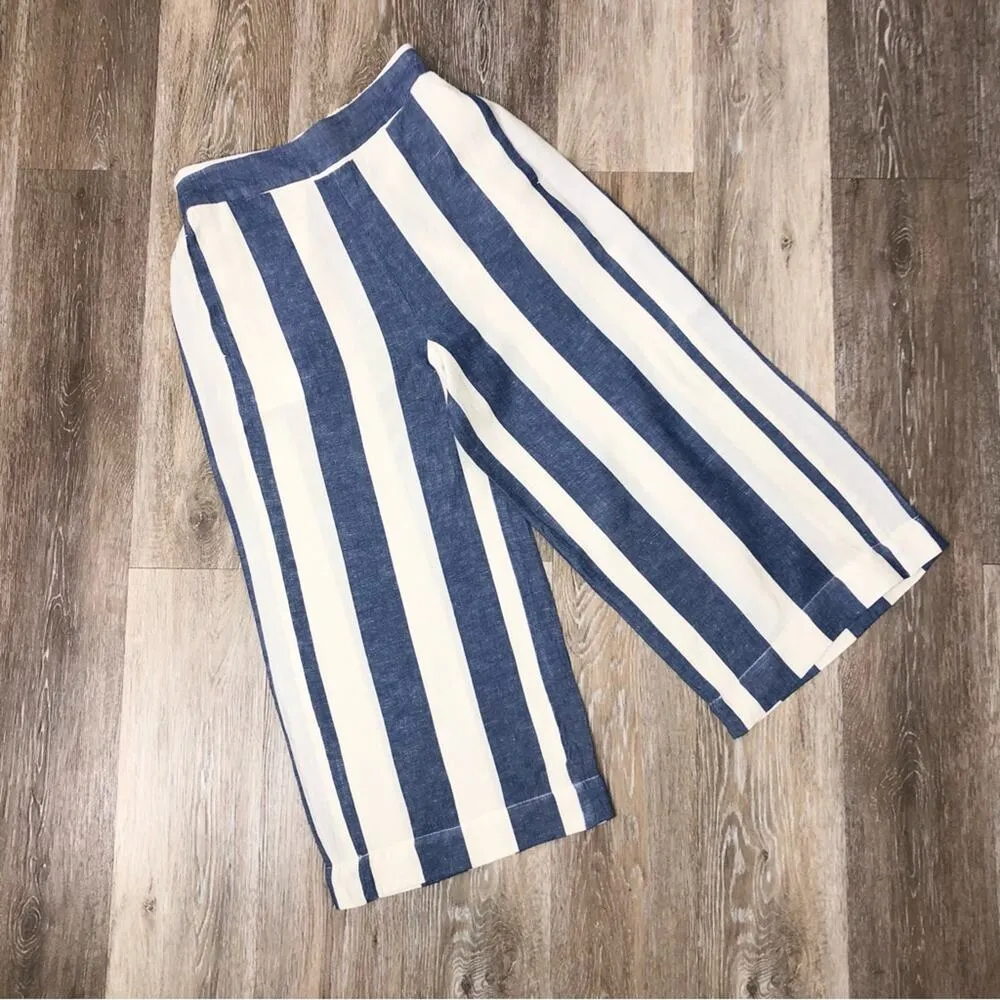 Madewell Womens Huston Pull-On Bold Stripe Crop Pants XS EUC - Image 4