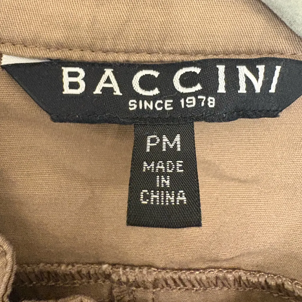 Baccini Khaki Utility Field Jacket Classic Preppy Equestrian Style PM - Image 3