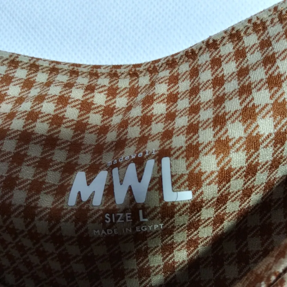 Madewell MWL Flex High-Rise 25" Leggings in Check Saddle Brown Athletic Size L - Image 5