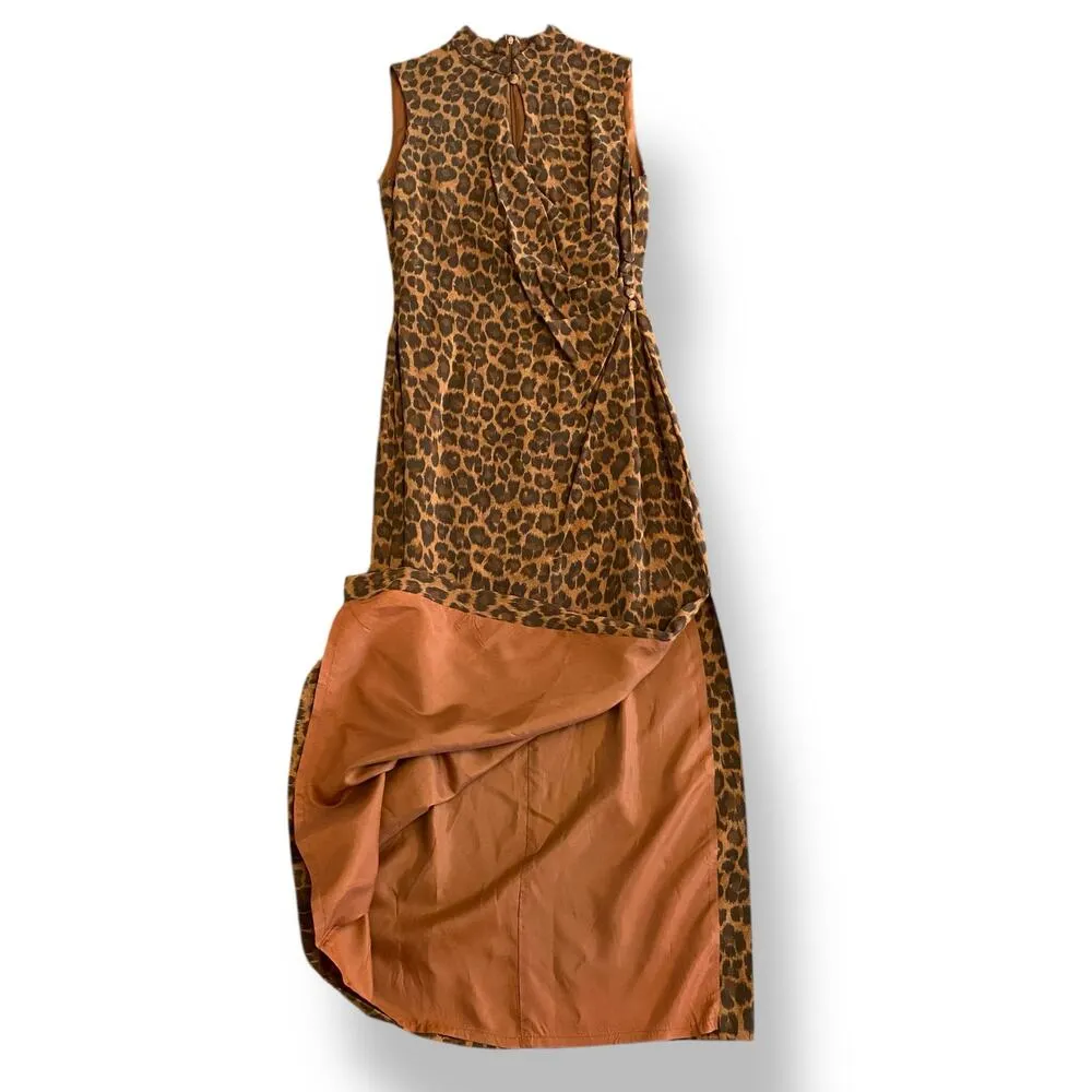 David Warren Vintage Y2K Cheetah Print Sleeveless Maxi Long Formal Dress Size 12 Brown - Image 7