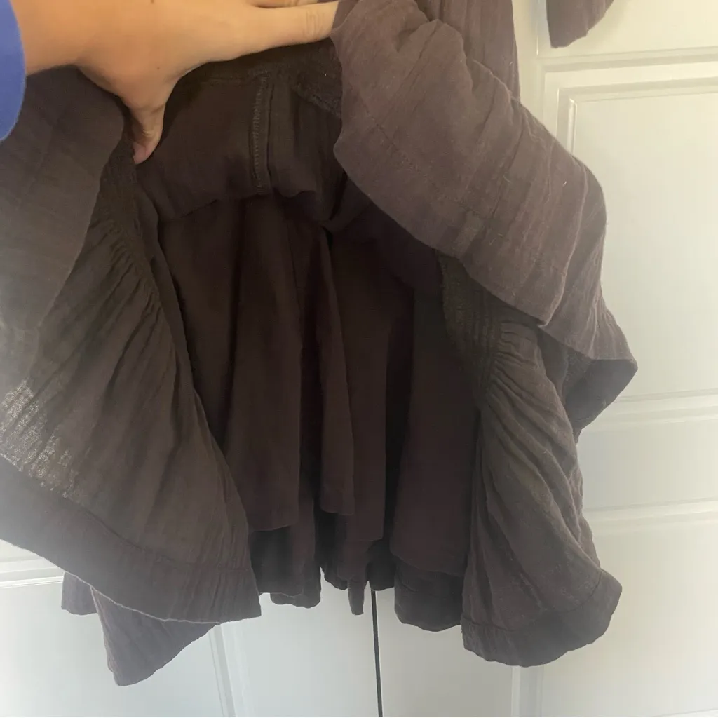 NWT Free People Easy To Love Bubble Mini Dress‎ size medium color expresso beans - Image 9