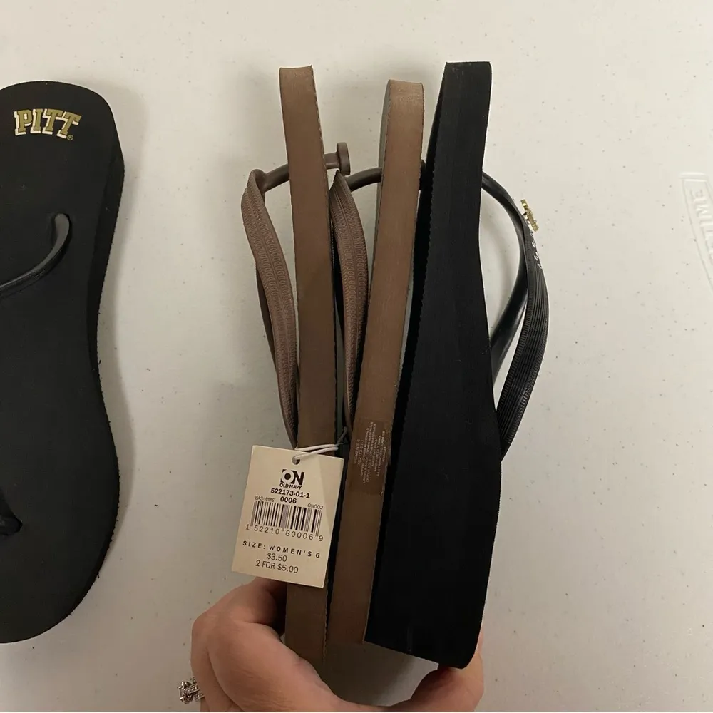 Pittsburgh Panthers Women’s Sandals or Flip Flops Black Size 6.5 - Image 10