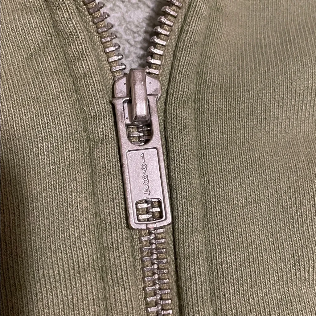 Green Heavy Duty Brandy Melville Zip-Up Hoodie - Image 3