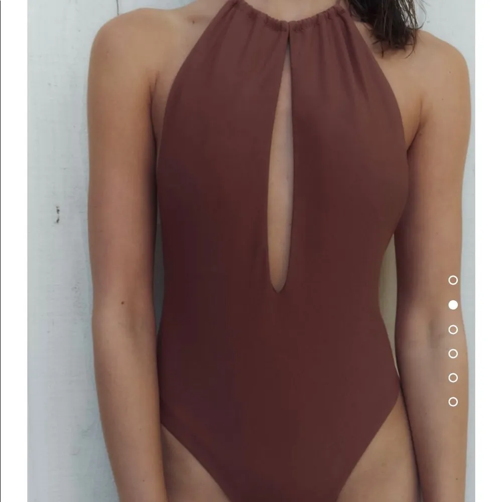 Zara halter swimsuit in brown NEW - Image 2