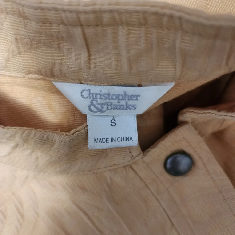 Christopher & Banks Yellow Jaquard Cotton Blend Blazer Size Small - Image 6