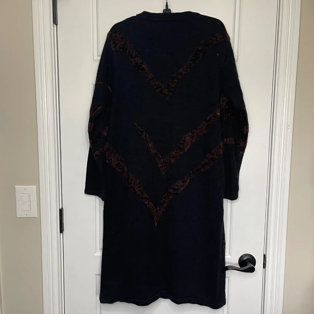 Vintage Storybook Knits‎ Tiger Stripe Cardigan Sweater Women's Large Black FLAW - Image 3