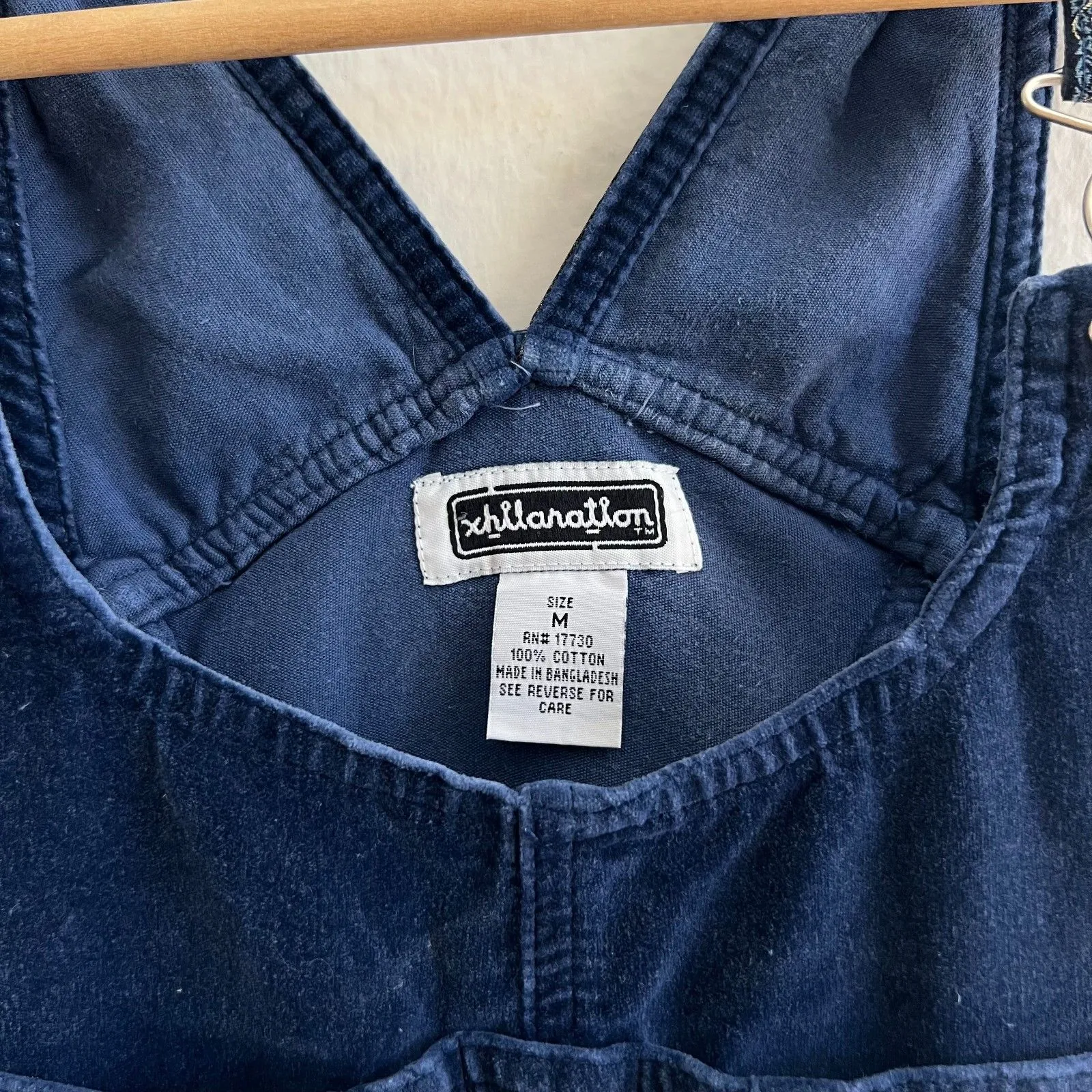 XHILARATION Vintage Y2K Velour Navy Blue Wide Leg Jumpsuit Womens Medium - Image 5