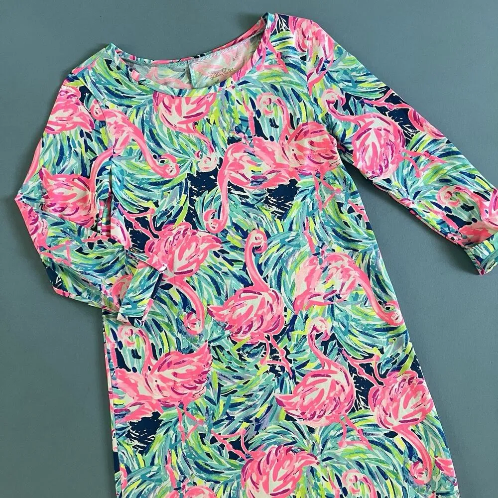 NWT Lilly Pulitzer Linden Multi Flamenco Beach A-Line T-Shirt Cotton Dress - Image 4