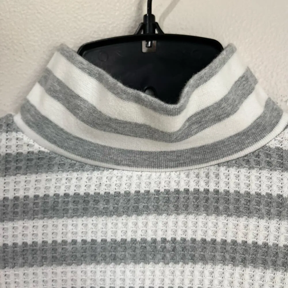 Aerie Blizzard Gray & White Waffle Mockneck Long Sleeve T Shirt Size XS - Image 5