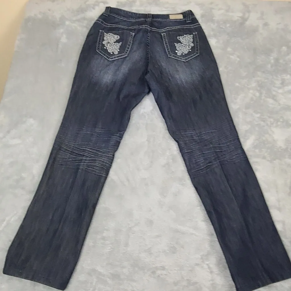 Women's Ashley Stewart Denim Blue Jeans Size 14W Premium‎ 34x31 - Image 14