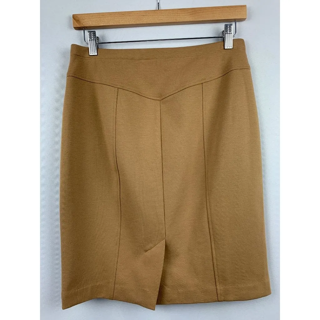 Ellen Tracy Camel Pencil Skirt Size 8 Polyester Blend - Image 2