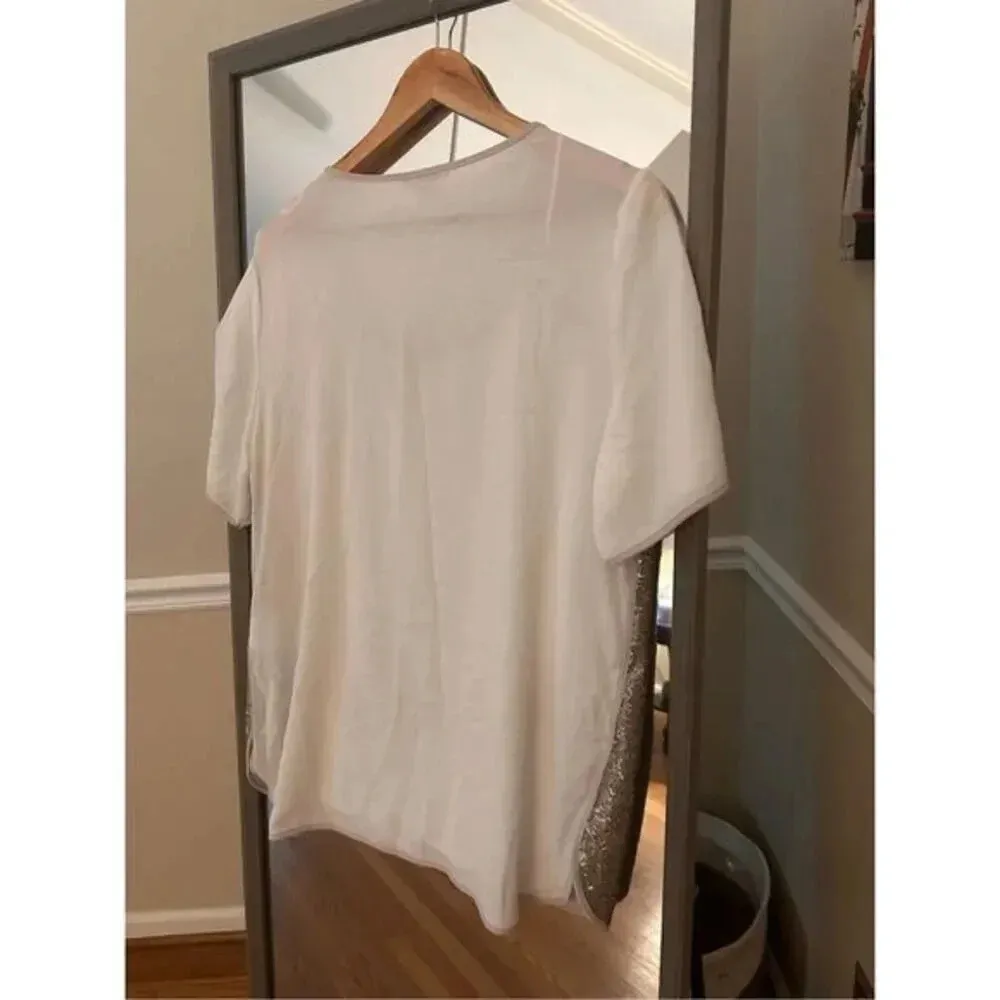 Gibson‎ + Latimor Sequins Crew Neck Top Size Medium Tan - Image 5