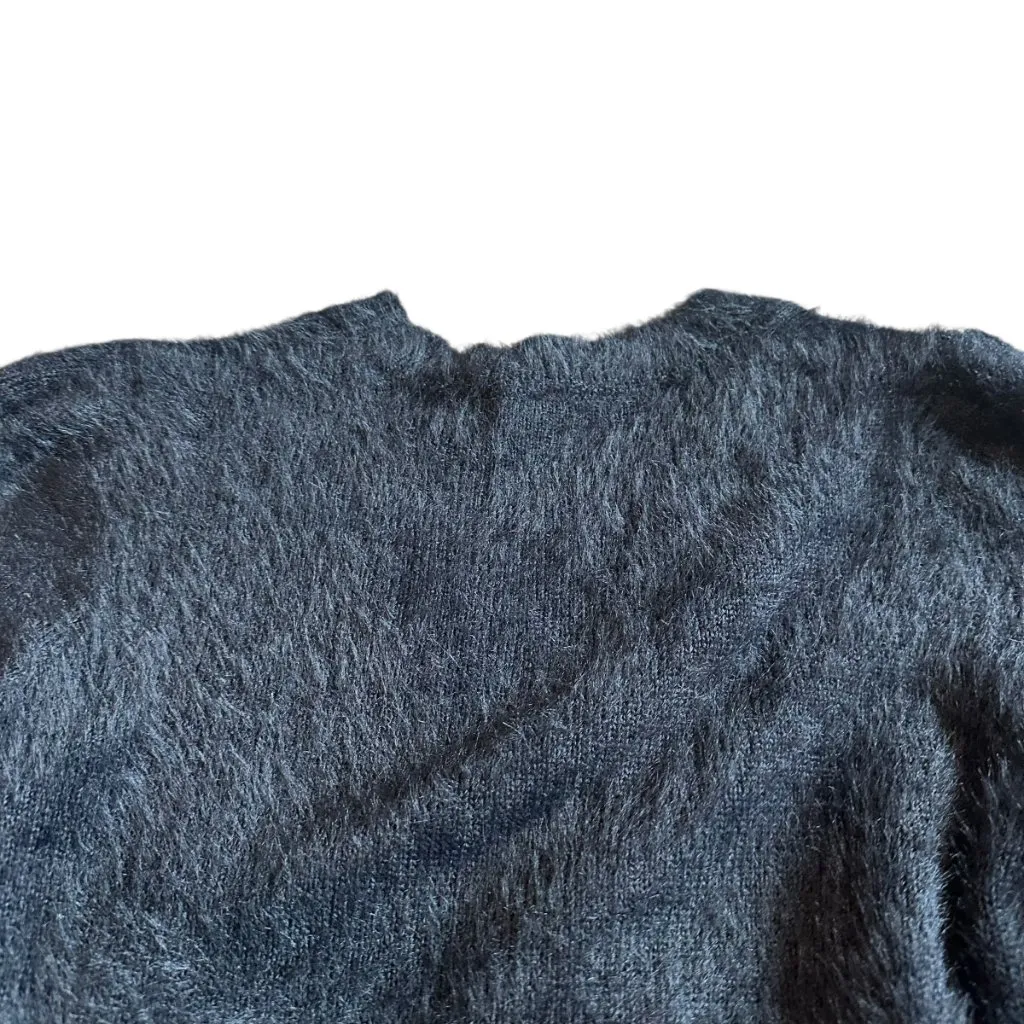 French Connection Black Cardigan Sweater Soft Teddy Fuzzy Size Medium Womens NWT - Image 7