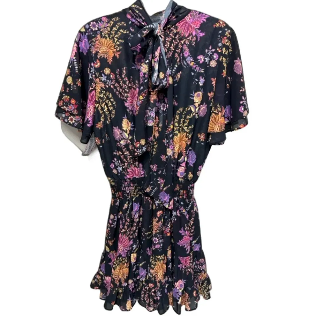NWT MISA Saffie Black Floral Tiered Mini Dress Size M - Image 9