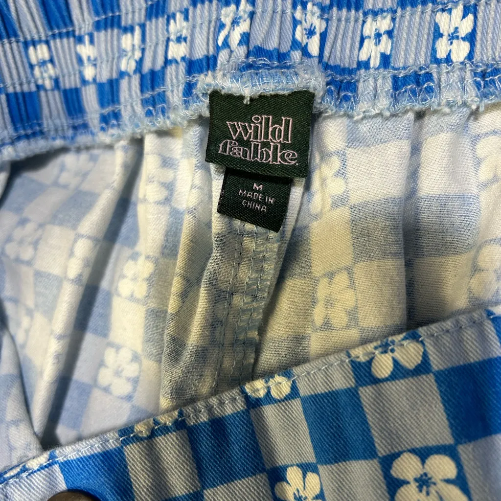 Wild Fable Blue and White Patterned Wide Leg Pants - Image 10