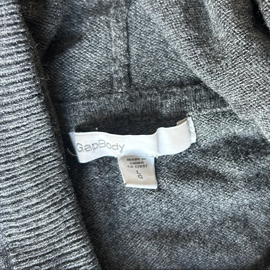 Gap Body Women’s Grey Knit Hoodie Size Large Gray - Image 5