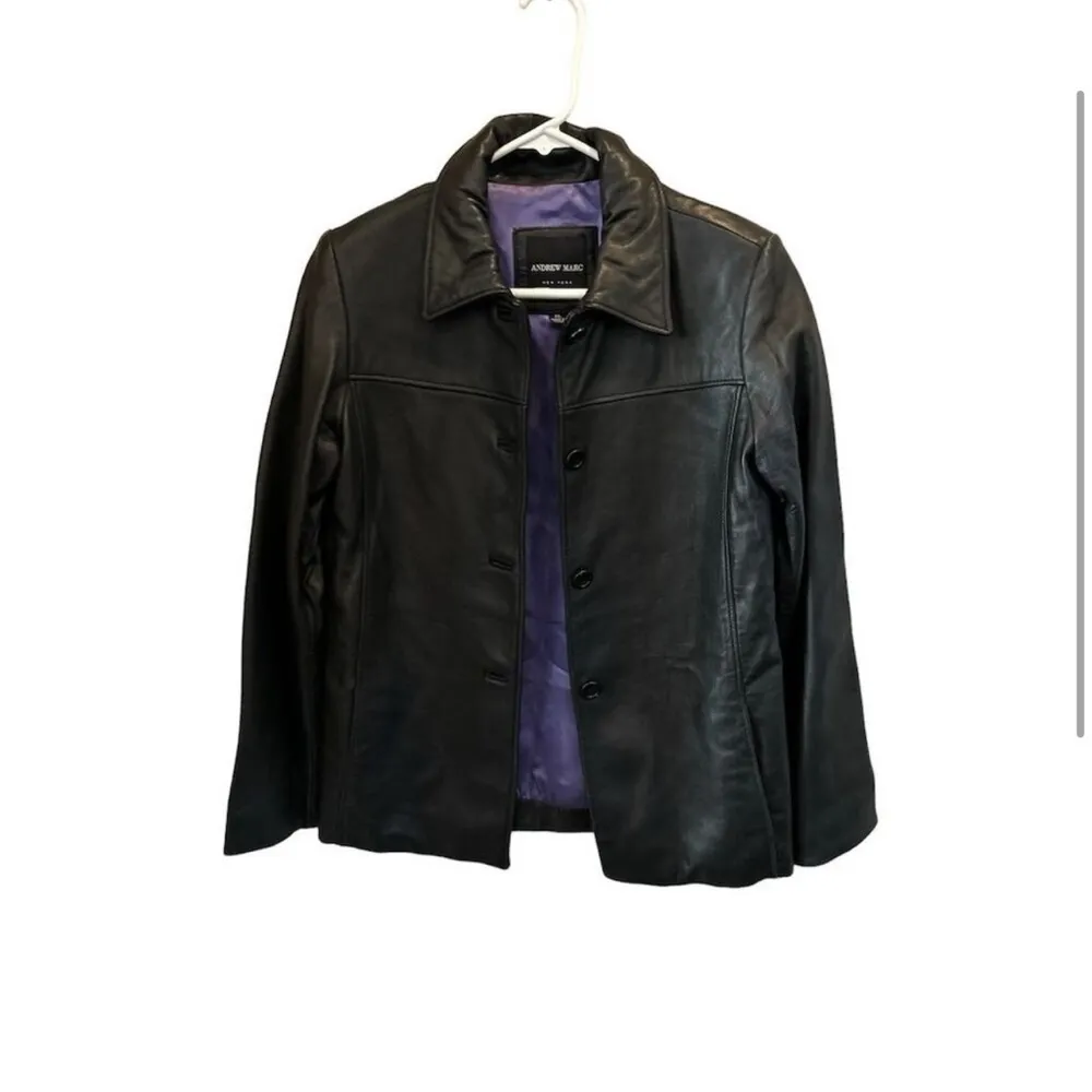 Andrew Marc Women's Black Leather Jacket Size XL Full-Length Sleeves - Image 7