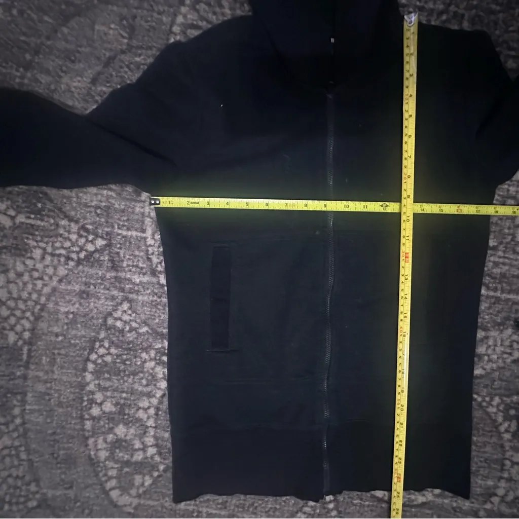 Norma Kamali Women’s S Black Full Zip Peace Sign Graphic Back Hoodie Sweatshirt - Image 4