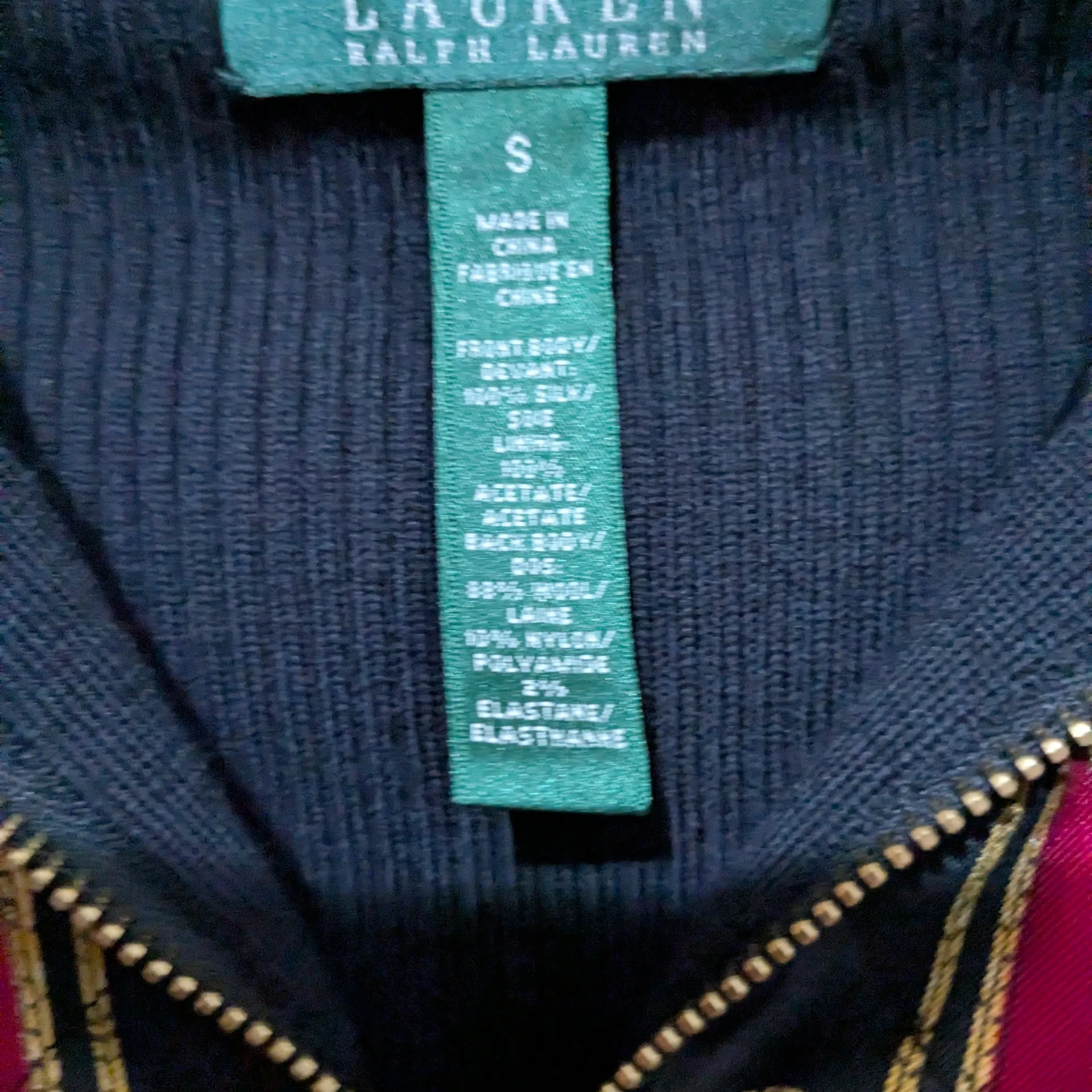 Lauren Ralph Lauren Equestrian Bishop Full Zip Quilted Cardigan Sweater S NWT - Image 6