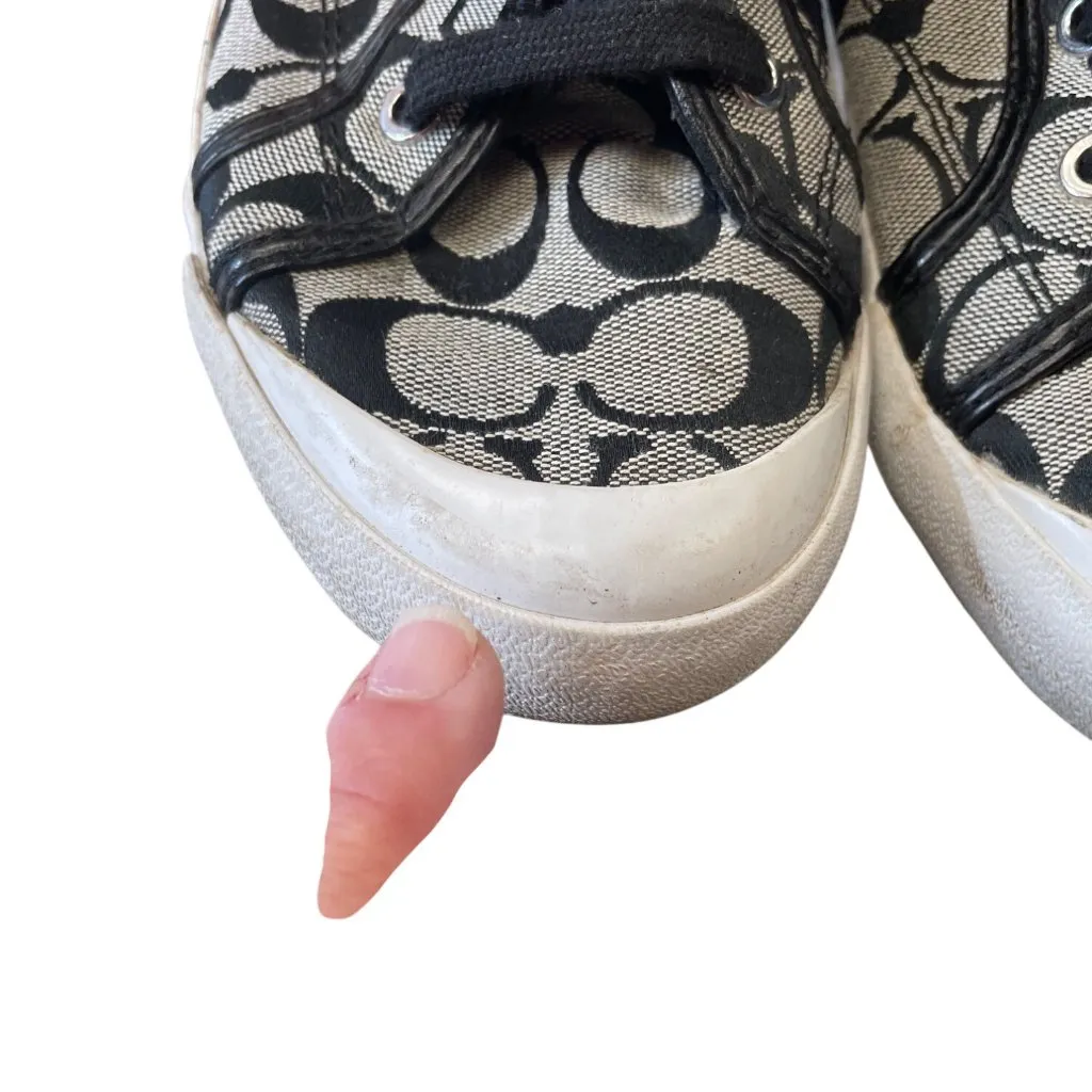 Coach Freesia Woman's Black Grey Signature HighTop Sneakers Size 8.5B SKU 9431 - Image 12