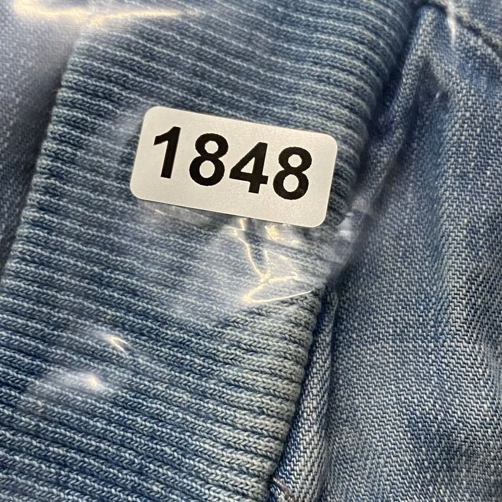 Cloth & Stone Bomber Jacket Womens XS Blue Tencel Denim‎ Jean Look Zip Up Casual - Image 9