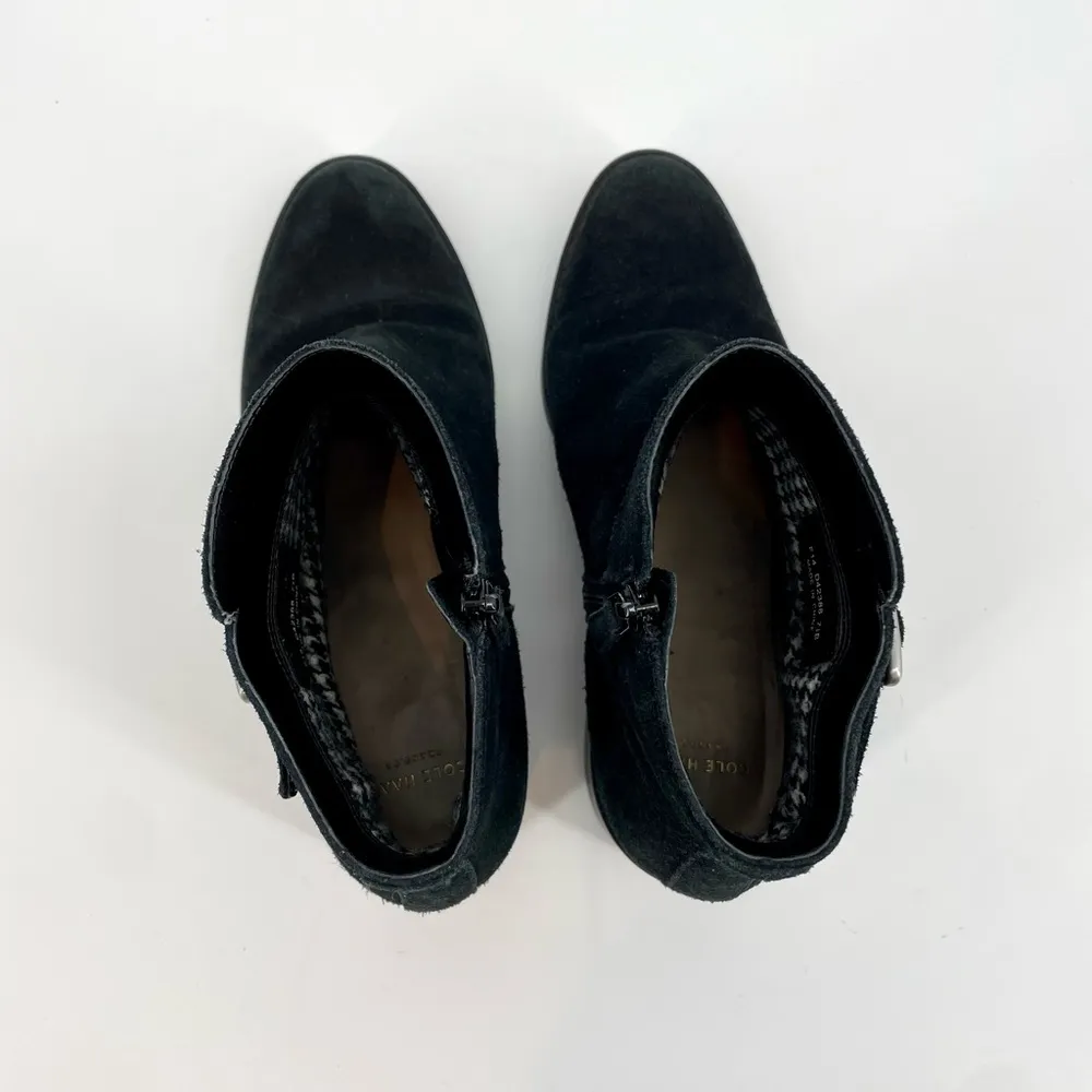 Cole Haan Indiana Suede Waterproof Heeled Ankle Boots in Black Size 7.5 - Image 6