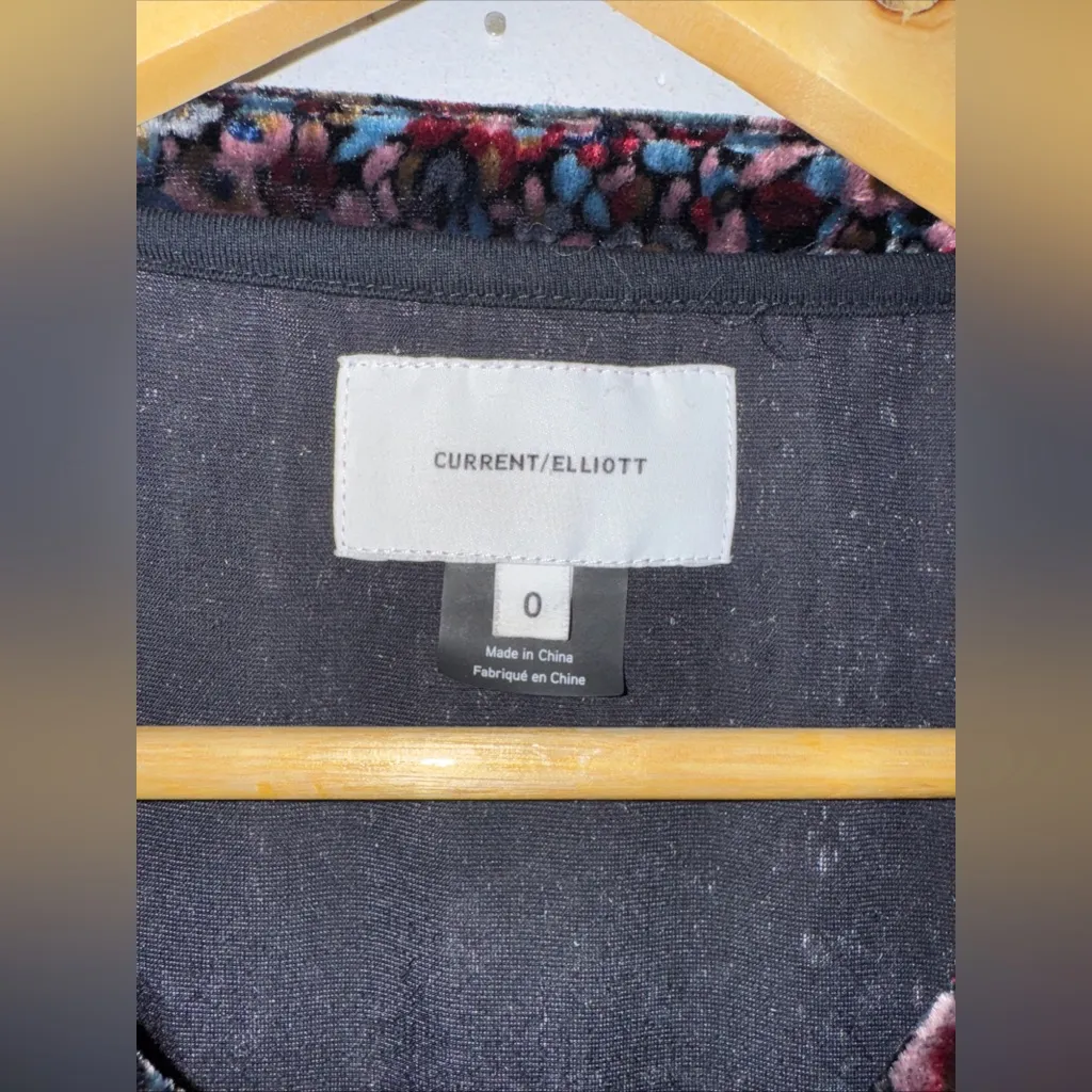 Current Elliott- The Janie Dress in Floral Velvet Size 0 Us XS‎ - Image 3