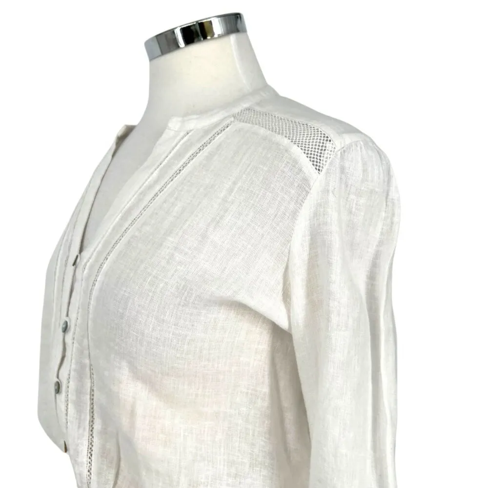 Rails Jasmine White Lace Detail Mini Dress Long Sleeve A-Line Size Small - Image 5