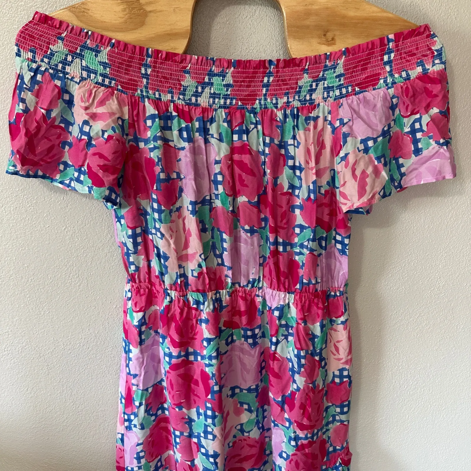 Vineyard Vines Kentucky Derby Floral Off Shoulder Run for the Roses Dress Sz‎ 14 - Image 2