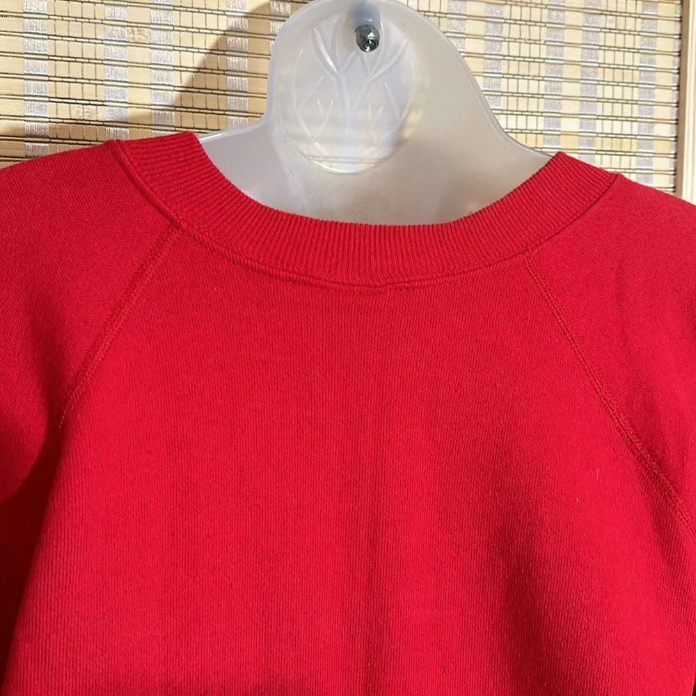 Adorable Vintage 1990s Y2K Cat and Mouse Christmas Sweatshirt Pannill Medium Red - Image 11