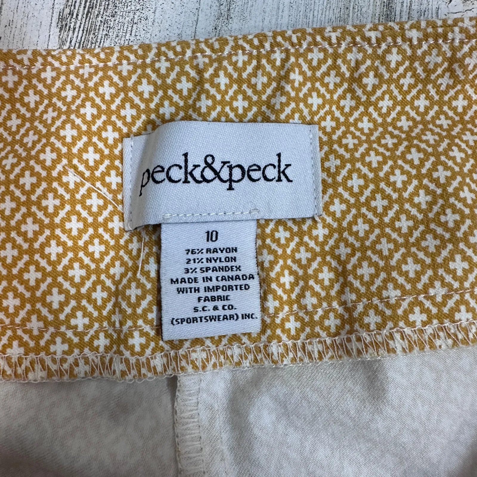 Peck & Peck Orange Geo Stretch Pants 10 | MSRP: $59 | Vibrant, Pull-On - Image 3