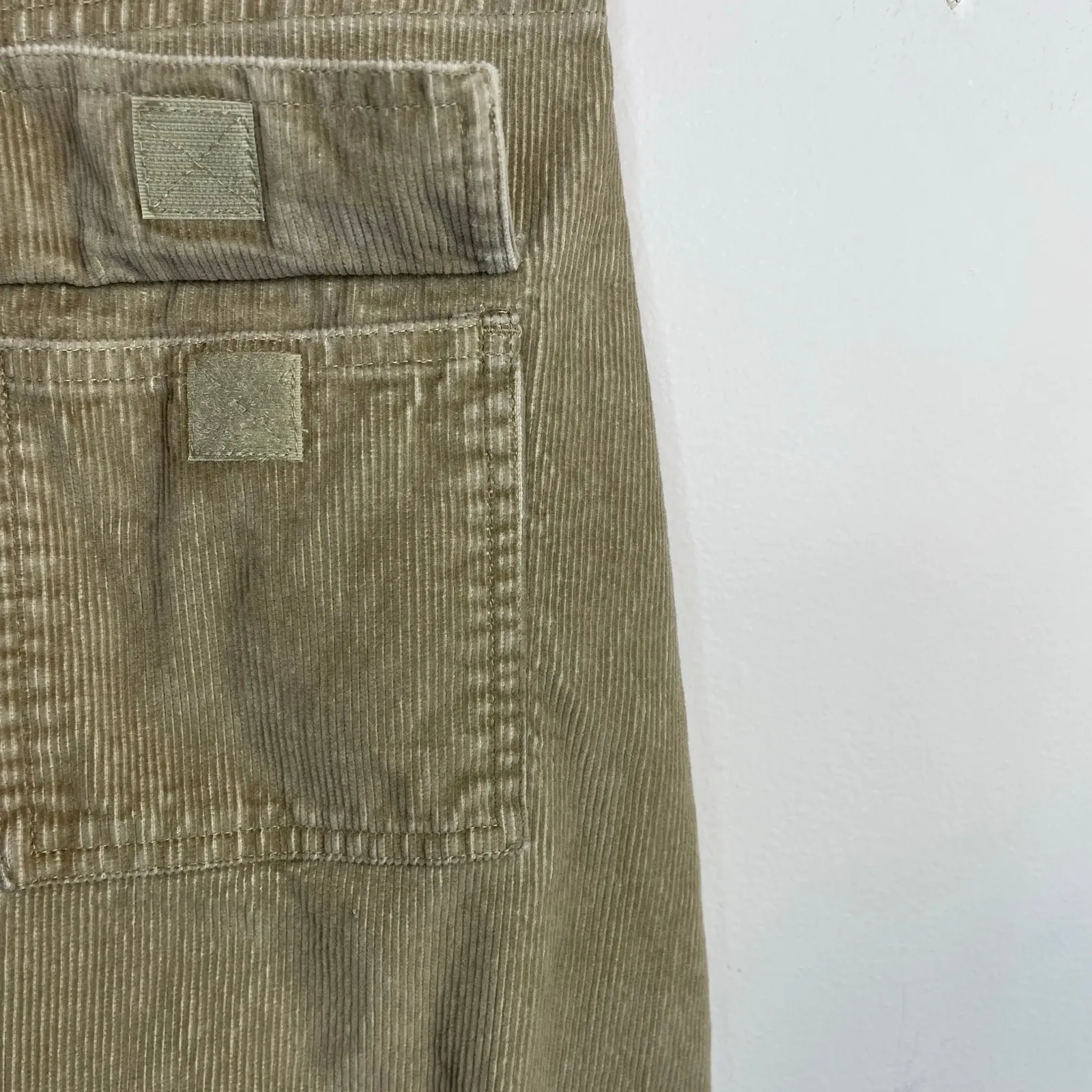 Vintage 90s Y2K Eddie Bauer long maxi Corduroy Cord Utility Skirt Tan womens 12 - Image 7