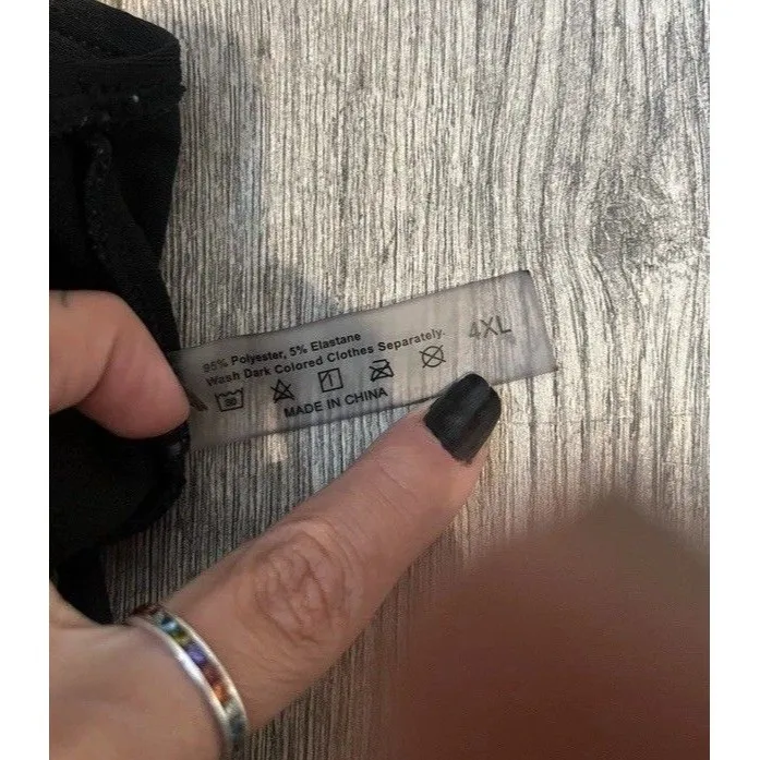 Womens Black Plus Size 4XL Plain Bikini Bottom Only - Image 2