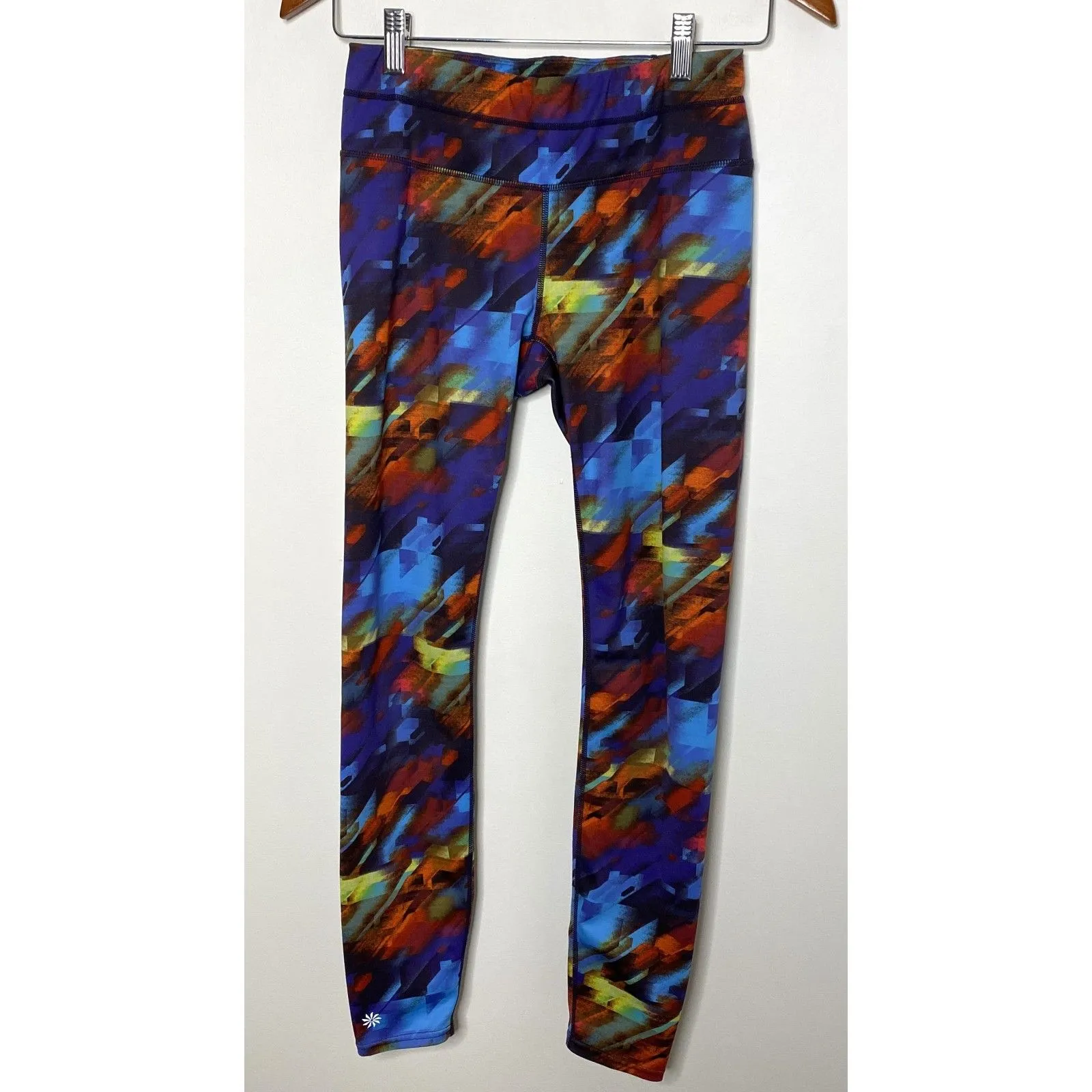 Athleta Colorburst Sonar Funky Mid Rise Ankle Leggings Stretchy Activewear Sz S - Image 2