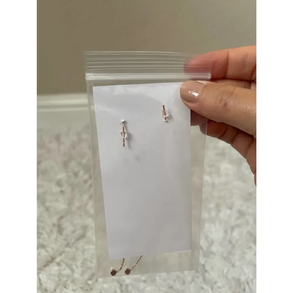 NEW La Meno Rose Gold Dangle Earrings Handmande in USA - Image 5