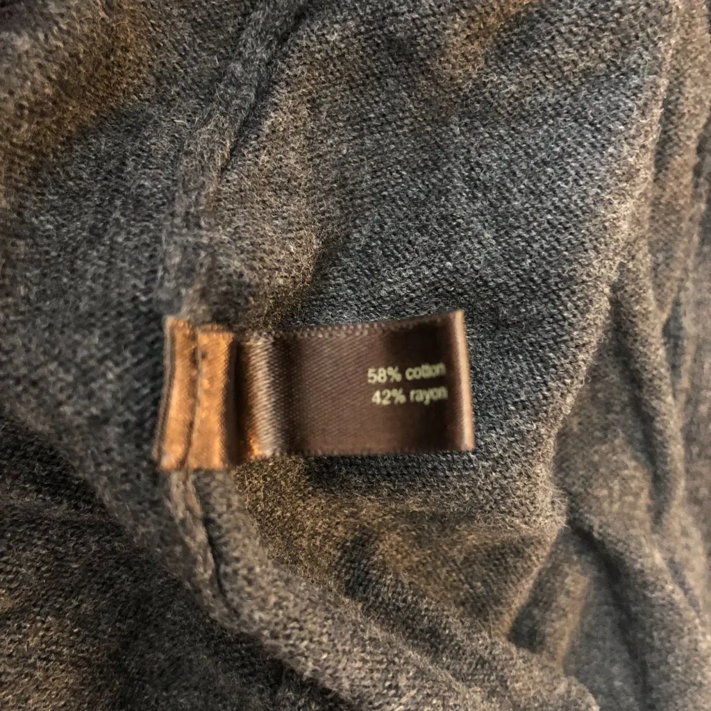 The Limited Womens Cardigan Sweater Ruffle Open Front Cotton Blend Gray XS - Image 4