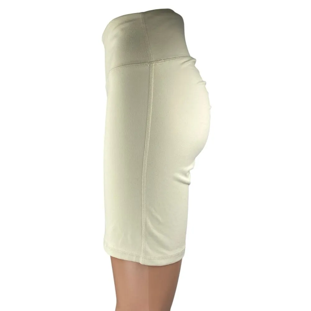 WeWoreWhat Women's Cream White High Waist Athletic Fitness Biker Shorts Size M - Image 2