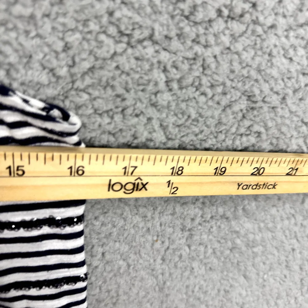 J.Crew‎ Tank Top Womens Small Blue Striped Sequin Nautical Preppy Twee Vtg Y2K - Image 6